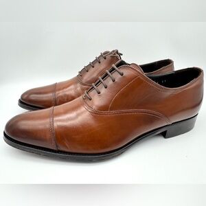 To Boot New York Men's Dress Shoe Brown Leather Cap Toe Italian Oxford Size 11 M